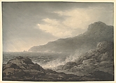 Barren Coast and Slight Storm, John Glover (British, Houghton-on-the-Hill, Leicester 1767–1849 Launceston, Tasmania), Graphite, brush and black and gray wash