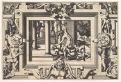 Medea Kills her Two Children by Jason (Pour qui d'Absyrte a le sang repandu, fait que du sien le tort lui soit rendu...), from "Jason and the Golden Fleece", René Boyvin French, Engraving