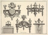 Designs for Brackets with Silverwork, Jean Berain French, Etching and Engraving