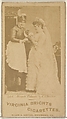 Card 408, Minnie Palmer and L. Chester, from the Actors and Actresses series (N45, Type 1) for Virginia Brights Cigarettes, Allen & Ginter  American, Albumen photograph