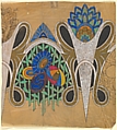Panel with Ornamental Design on White, Alternating with an Arch with Four Ovals, Anonymous, French, 20th century  French, Charcoal, gouache and gold paint