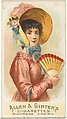 Plate 2, from the Fans of the Period series (N7) for Allen & Ginter Cigarettes Brands, Allen & Ginter  American, Commercial color lithograph
