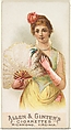 Plate 9, from the Fans of the Period series (N7) for Allen & Ginter Cigarettes Brands, Allen & Ginter  American, Commercial color lithograph