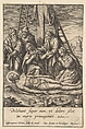 The Lamentation, Hieronymus (Jerome) Wierix Netherlandish, Engraving; second state of two