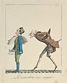 Le Nouvelliste Sans Argent, Louis Maleuvre  French, Hand-colored etching