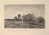 Pommiers à Auvers, Charles-François Daubigny French, Etching on laid paper; fourth and final state