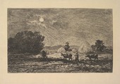 Clair de Lune à Valmondois, Charles-François Daubigny French, Etching on laid paper; between states three and four of five