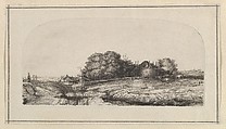 Landscape with a Haybarn and a Flock of Sheep (copy), Captain William E. Baillie Irish, Etching and drypoint; first state of two