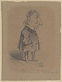 Caricature of Louis Marie de la Haye, Vicomte de Cormenin (alias Timon), Hippolyte Mailly  French, Black chalk on brown paper