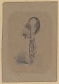 Caricature of Jules de Prémaray, Hippolyte Mailly  French, Black chalk on brown paper