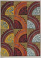 Panel Divided into Rows of Gold Tiles with Segmented Circles, Anonymous, French, 20th century  French, Charcoal, gouache and gold paint