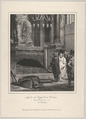 The Tomb of Raphael, Opened September 14, 1833, Pantheon, Rome, Horace Vernet (French, Paris 1789–1863 Paris), Lithograph on wove paper