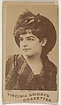 Card 657, Miss Hart, from the Actors and Actresses series (N45, Type 1) for Virginia Brights Cigarettes, Allen & Ginter  American, Albumen photograph