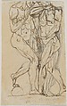 Ugolino and his Sons: Fifth Day (recto); Dante and Virgil: Anatomical Studies (verso), Auguste Rodin (French, Paris 1840–1917 Meudon), Pen and brown ink, graphite, and traces of brown ink wash on graph paper
