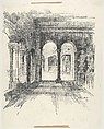 Interior View of the Side Aisle of Barnard's Cloisters, Edward Howard Suydam  American, Charcoal