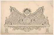 Design for a Wooden Bench, Anonymous, 18th century, Pen and black ink, gray wash