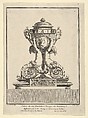 Design for a Clock, Title Page to 'Cahier de six Pendules', Jean François Forty  French, Etching