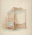 Design for a Canopy Bed, Frank M. Zimmerman American, watercolors
