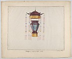 Design for a Hall Lamp, Lamqua  Chinese, Watercolor and gouache