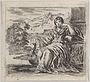 Juno, from "Game of Mythology" (Jeu de la Mythologie), Stefano della Bella  Italian, Etching