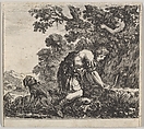 Narcissus, from "Game of Mythology" (Jeu de la Mythologie), Stefano della Bella  Italian, Etching