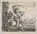 Saturn, from "Game of Mythology" (Jeu de la Mythologie), Stefano della Bella  Italian, Etching