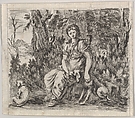 Diana, from "Game of Mythology" (Jeu de la Mythologie), Stefano della Bella  Italian, Etching
