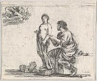 Pygmalion, from "Game of Mythology" (Jeu de la Mythologie), Stefano della Bella  Italian, Etching