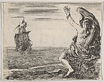 Theseus and Ariadne, from "Game of Mythology" (Jeu de la Mythologie), Stefano della Bella Italian, Etching