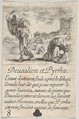 Deucalion and Pyrrha, from "Game of Mythology" (Jeu de la Mythologie), Stefano della Bella  Italian, Etching