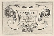 Plate 1: A cartouche with series title, from "Caprice faict par de la Bella", Stefano della Bella  Italian, Etching; second state of two