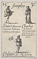 Louis le debonnaire... Charles le Simple, from "Game of the Kings of France" (Jeu des Rois de France), Stefano della Bella  Italian, Etching