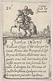 Charles Martel / Vaillant et sage..., from "Game of the Kings of France" (Jeu des Rois de France), Stefano della Bella  Italian, Etching