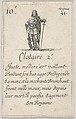 Clotaire 2.-e / Juste, moderé..., from "Game of the Kings of France" (Jeu des Rois de France), Stefano della Bella  Italian, Etching