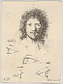 Plate 2: At top, the head of a young man, frontal view, at bottom, four eyes, from "The Book for Learning to Draw" (Livre pour apprendre à dessiner), Stefano della Bella Italian, Etching