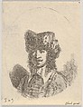 Plate 2: Head of a man with a moustache and fur cap facing left, from "Various heads and figures" (Diverses têtes et figures), Stefano della Bella  Italian, Etching