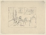 Writing the Emancipation Proclamation (from Confederate War Etchings), Adalbert John Volck American, Etching