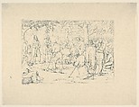 Prayer in Stonewall Jackson's Camp (from Confederate War Etchings), Adalbert John Volck American, Etching