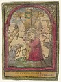 Christ Child with Instruments of the Passion, Anonymous, Hand-colored engraving on vellum