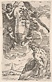 Allegory of the Foglia River and the city of Pesaro's coat of arms, frontispiece for "Il Pesarese", Simone Cantarini  Italian, Etching