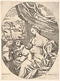 Seated Virgin and Child with Saint John the Baptist, Carlo Maratti  Italian, Etching