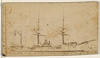 Hussard, France, from the Famous Ships series (N50) for Virginia Brights Cigarettes, Allen & Ginter American, Albumen photograph
