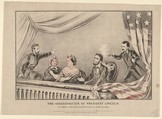 The Assassination of President Lincoln at Ford's Theatre, Washington D.C., April 14th, 1865, Currier & Ives  American, Hand-colored lithograph