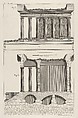 Profile of the Temple of Fortuna Virilis (Profilo del Tempio della Fortuna Virile), and section of the temple, from "Le Antichità Romane", Giovanni Battista Piranesi  Italian, Etching