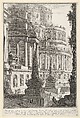 Plate 3: Ancient mausoleum erected for the ashes of a Roman emperor (Mausoleo antico eretto per le ceneri d'un imperadore romano), from "Part one of architecture and perspectives: drawn and etched by Gio. Batt'a Piranesi, Venetian Architect: dedicated to Nicola Giobbe" (Prima parte di Architetture, e prospettive inventate, ed incise da Gio. Batt'a Piranesi Architetto Veneziano dedicate al Sig. Nicola Giobbe), Giovanni Battista Piranesi Italian, Etching