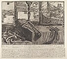 Demonstration panel showing technique for raising travertine and marble blocks for the construction of the tomb of Cecilia Metella, Rome, from "Le Antichità Romane", Giovanni Battista Piranesi  Italian, Etching