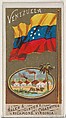 Venezuela, from Flags of All Nations, Series 1 (N9) for Allen & Ginter Cigarettes Brands, Allen & Ginter American, Commercial color lithograph
