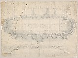 Studies for the Nave and Narthex of San Giovanni in Laterano, Rome (recto and verso), Francesco Borromini (Italian, Bissone near Lugano 1599–1667 Rome), Black chalk (recto); pen and brown ink and black chalk (verso)