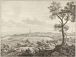 View of Aix-en-Provence, Jean Antoine Constantin, called Constantin d'Aix (French, Marseilles 1756–1844 Aix-en-Provence), Pen and black ink, with brush and gray wash, over traces of black chalk underdrawing.