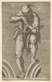 A Man Shooting a Crossbow, Cherubino Alberti (Zaccaria Mattia)  Italian, Engraving